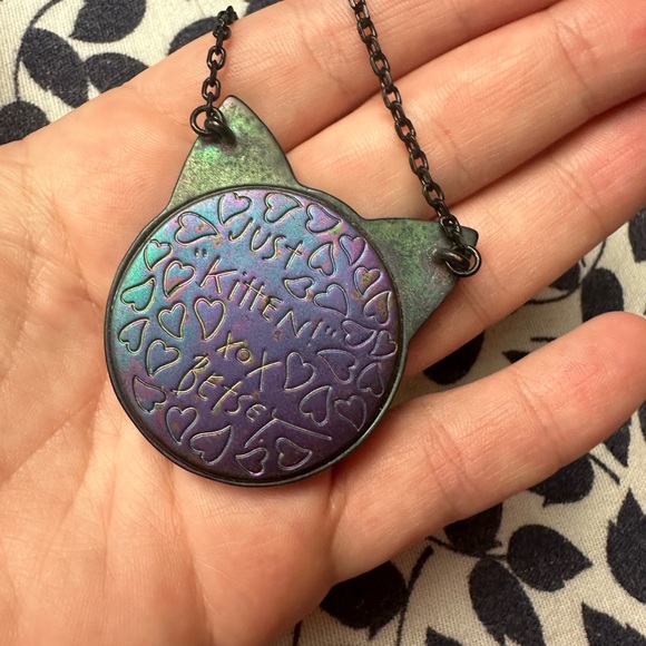 Betsey Johnson Multicolored Sparkle Stone Cat Face Pendant Cable Necklace NWT - Picture 13 of 13